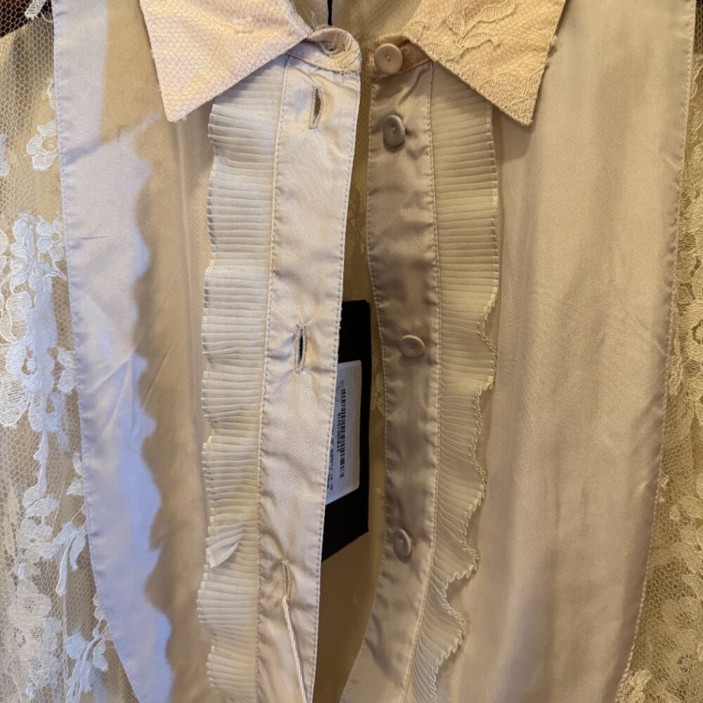 Bottega Veneta Silk Top with Lace NWT (Retail $2,750)